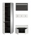 Garderoben-Set >Canu< in Basalt Grau / Weiß - 160x190x37cm (BxHxT)