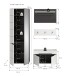 Garderoben-Set >Canu< in Basalt Grau / Weiß - 160x190x37cm (BxHxT)