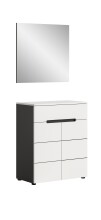 Garderoben-Set >Canu< in Basalt Grau / Weiß - 80x190x37cm (BxHxT)