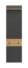 Garderobenpaneel >Canu< in Basalt Grau / Artisan - 165x45x29cm (BxHxT)