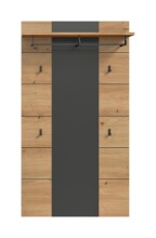 Garderobenpaneel >Canu< in Basalt Grau / Artisan - 141x80x29cm (BxHxT)