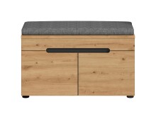 Sitzbank >Canu< in Basalt Grau / Artisan - 80x45x37cm (BxHxT)