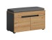 Sitzbank >Canu< in Basalt Grau / Artisan - 80x45x37cm (BxHxT)