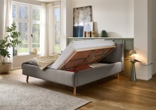 Polsterbett >Mattis mit BK< Liegefläche 160x200 cm, Nordic Ash, Stellmaß: 181x105x218cm (BxHxT)