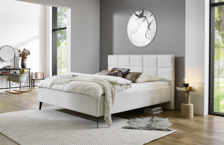 Polsterbett >Paulo< Liegefläche 180x200cm, Cody Beige, Stellmaß: 202x120x213cm (BxHxT)