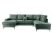 Wohnlandschaft >Rube< Schlaffunktion, Stauraum, Cord moosgrün - 198x92x309cm (BxHxT)