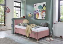 Polsterbett >Cool mit BK< Liegefläche 90x200cm, Rose, Stellmaß: 100x90x210cm (BxHxT)
