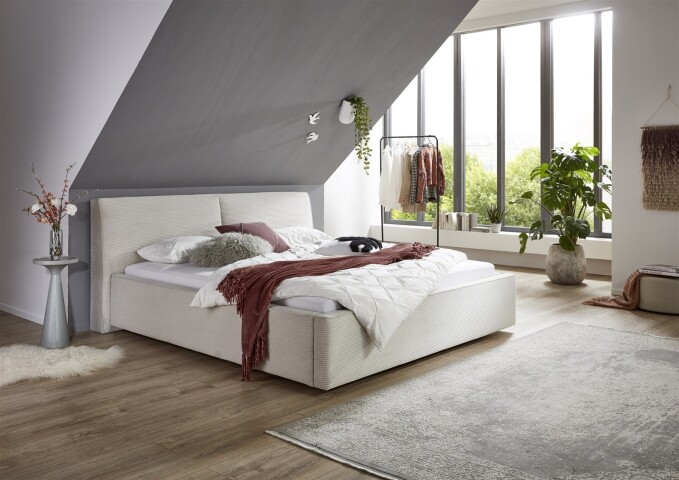 Polsterbett >Magnum< Liegefläche 180x200cm, beige, Stellmaß: 212x95x229cm (BxHxT)