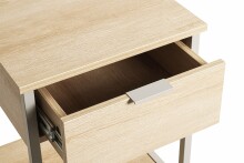 Beistelltisch >37780< Nachttisch, 1 Schublade, Eiche Dekor/Kaschmirgrau - 40x55x40cm (BxHxT)
