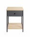 Beistelltisch >37880< Nachttisch, 1 Schublade, anthrazit, Eiche Dekor - 40x55x40cm (BxHxT)