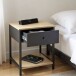 Beistelltisch >37880< Nachttisch, 1 Schublade, anthrazit, Eiche Dekor - 40x55x40cm (BxHxT)