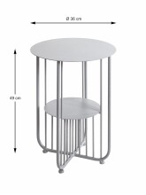Beistelltisch >54185< in grau (Coolgrey), Metall - 49x36cm (HxD)