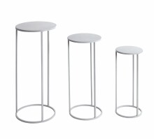Blumentisch >54186< (3-teilig) in grau (Coolgrey), Metall - 70x30cm (HxD)