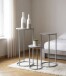 Blumentisch >54186< (3-teilig) in grau (Coolgrey), Metall - 70x30cm (HxD)