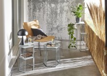 Blumentisch >54187< (3-teilig) in grau (Coolgrey), Metall - 18x50x18cm (BxHxT)