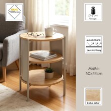 Beistelltisch >59136< in Eiche Dekor / Kaschmirgrau - 60x44cm (HxD)