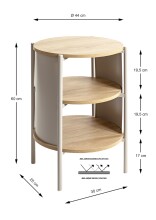 Beistelltisch >59136< in Eiche Dekor / Kaschmirgrau - 60x44cm (HxD)