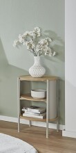 Beistelltisch >59136< in Eiche Dekor / Kaschmirgrau - 60x44cm (HxD)