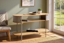 Konsole >59138< in Eiche Dekor / Kaschmirgrau - 110x76x39cm (BxHxT)