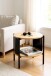 Beistelltisch >59535< in eiche Dekor / schwarz - 44x44cm (HxD)