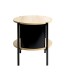 Beistelltisch >59535< in eiche Dekor / schwarz - 44x44cm (HxD)