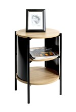 Beistelltisch >59536< in Eiche Dekor, schwarz  - 60x44cm (HxD)