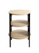 Beistelltisch >59536< in Eiche Dekor, schwarz  - 60x44cm (HxD)