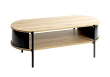 Couchtisch >59537< in Eiche Dekor, schwarz  -...