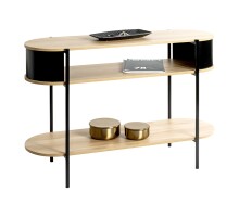Konsole >59538< in eiche Dekor / schwarz  - 110x76x39cm (BxHxT)