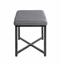 Sitzbank >59559< in grau, schwarz, Metall, Textilgewebe - 59x46x39cm (BxHxT)