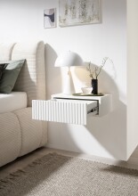 Nachtkommode >TABONI< hängend, 1 Schublade, in weiß - 42x14x30cm (BxHxT)
