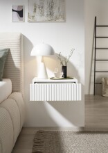 Nachtkommode >TABONI< hängend, 1 Schublade, in weiß - 42x14x30cm (BxHxT)