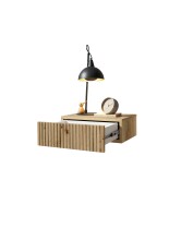 Nachtkommode >TABONI< hängend, 1 Schublade, Artisan Eiche Dekor - 42x14x30cm (BxHxT)