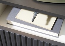 Nachtkommode >TABONI< hängend, 1 Schublade, in Graphit - 42x14x30cm (BxHxT)