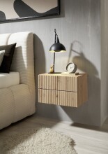 Nachtkommode >TABONI< Wandmontage, 2 Schubladen, Artisan Eiche Dekor - 42x28x30cm (BxHxT)