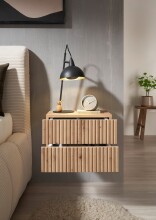 Nachtkommode >TABONI< Wandmontage, 2 Schubladen, Artisan Eiche Dekor - 42x28x30cm (BxHxT)