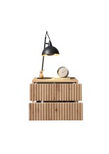 Nachtkommode >TABONI< Wandmontage, 2 Schubladen, Artisan Eiche Dekor - 42x28x30cm (BxHxT)