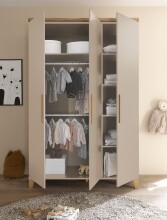 Drehtürenschrank >HILDA< in Kaschmir / Mauvella Oak Dekor - 135x210x56,8 (BxHxT)