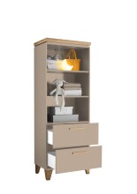 Regal >HILDA< 2 Schübe, Kaschmir / Mauvella Oak Dekor - 60x163,1x38cm (BxHxT)
