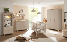 Wickelkommode >HILDA< Wickelaufsatz, Kaschmir / Mauvella Oak Dekor - 120x108,7x77cm (BxHxT)