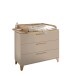Wickelkommode >HILDA< Wickelaufsatz, Kaschmir / Mauvella Oak Dekor - 120x108,7x77cm (BxHxT)