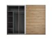 Schwebetürenschrank >Mesio< in Mauvella Oak Dekor / Weiß - 270x210x60cm (BxHxT)