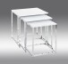 Satztisch >33383< (3-teilig) in chrom, weiß, Metall, MDF - 29x36x29cm (BxHxT)