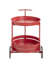 Servierwagen >37482< in Korallenrot, Metall - 62x42cm (HxD)