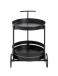 Servierwagen >37582< in schwarz, Metall - 62x42cm (HxD)