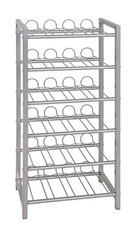 Flaschenregal >38709< in alu, Metall - 34x72x22cm (BxHxT)