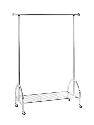 Garderobenstange >43090< Rollgarderobe, in chrom, Metall - 120x165x50cm (BxHxT)