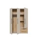 Drehtürenschrank >MOKKARIS< 2 Schübe, Sandfarben/ Artisan Eiche Dekor - 144,4x200,1x58,8cm (BxHxT)