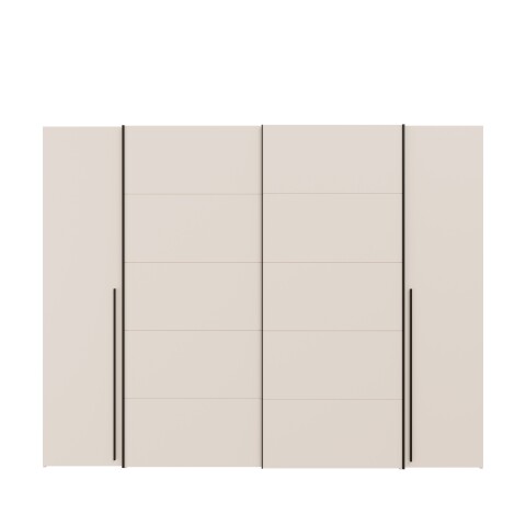 Dreh-/Schwebetürenschrank >NARAGO< 2 Innenschübe, sandfarbig - 270,3x210,5x61,2cm (BxHxT)