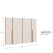 Dreh-/Schwebetürenschrank >NARAGO< 2 Innenschübe, sandfarbig - 270,3x210,5x61,2cm (BxHxT)
